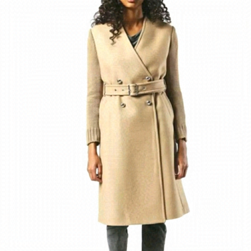 𝅺DIESEL Galore Wool Knit Sleeves Overcoat Long Wrap